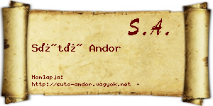 Sütő Andor névjegykártya